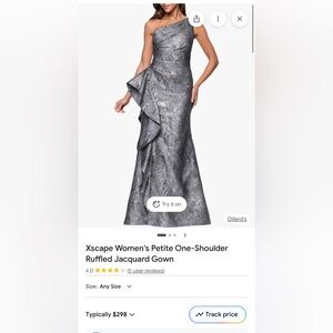 Xscape Metallic One-Shoulder Dress